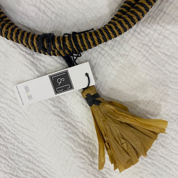 Anthropologie Laurel & Gold Preppy Pom Pom Tote - Picture 6 of 8